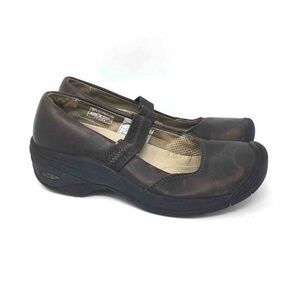 Keen Mary Jane Shoes Brown Leather Black 6.5